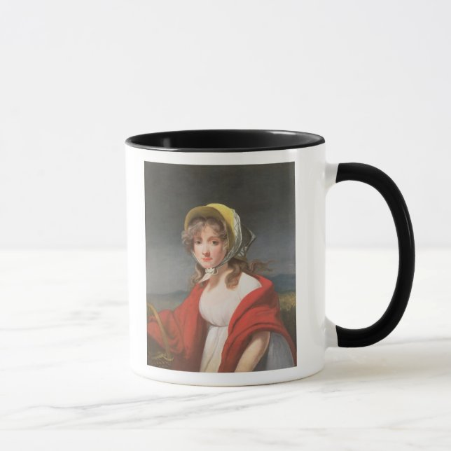 Mug Portrait d'une fille utilisant un châle rouge (Droite)