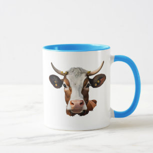 Mug Portrait d'une tête de vache.