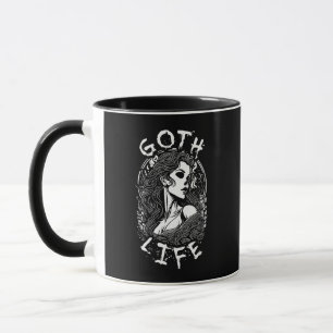 Mug Portrait Et Citation Gothique De Fille De Crâne - 