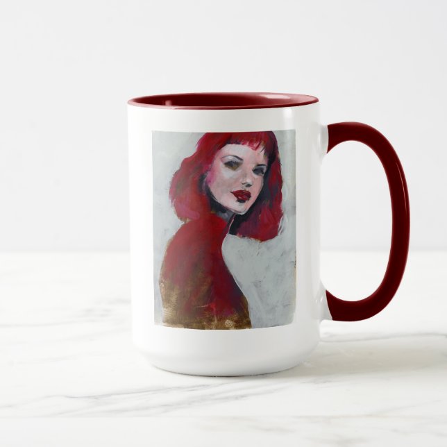 Mug Portrait Fem - Rouge (Droite)