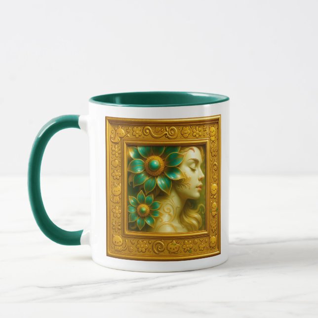 Mug Portrait femme fleurie (Gauche)