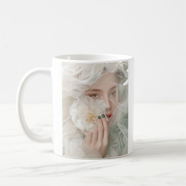 Mug Portrait floral élégant (Gauche)