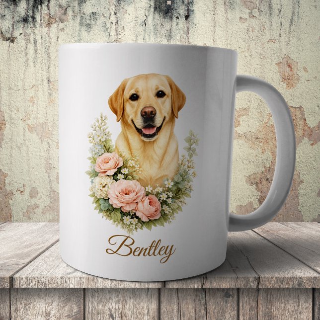 Mug Portrait Floral Labrador (Créateur téléchargé)