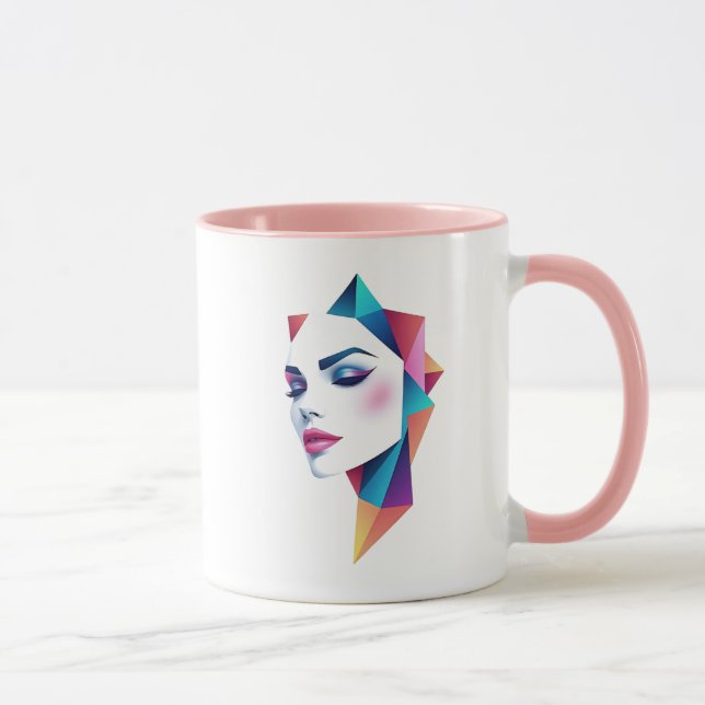 Mug Portrait futuriste d’une femme. (Droite)