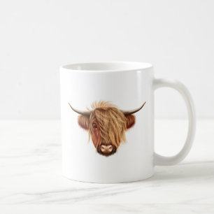 Mug Portrait illustré des bétail des montagnes