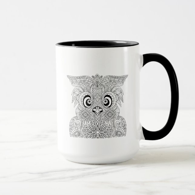 Mug Portrait inspiré de hibou (Droite)
