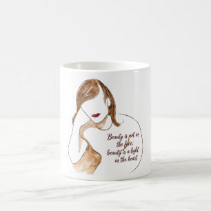 Mug Portrait Minimaliste Élégant avec Citation