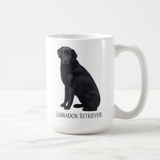 Mug Portrait noir de labrador retriever (Droite)