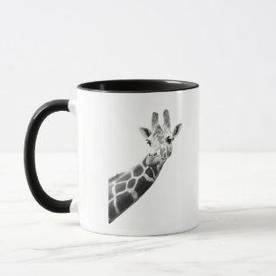 Mug Portrait noir et blanc d'une girafe