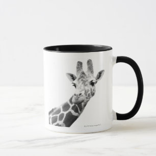 Mug Portrait noir et blanc d'une girafe