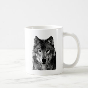 Mug Portrait noir et blanc Wolf
