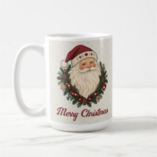 Mug Portrait nordique de Père Noël de Noël avec sapin