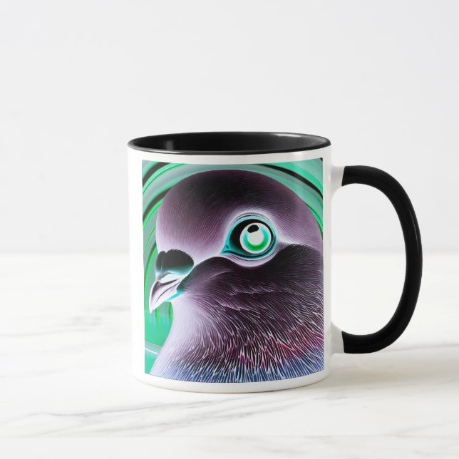 Mug Portrait original d'un pigeon stylisé.  (Droite)