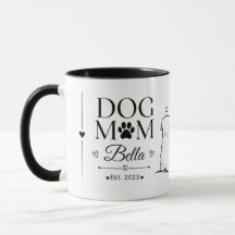 Portrait personnalisé de maman de chien avec nom e