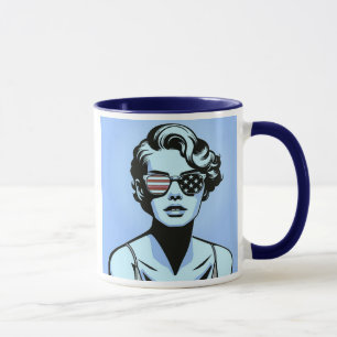 Mug Portrait stylisé d’une femme rétro.