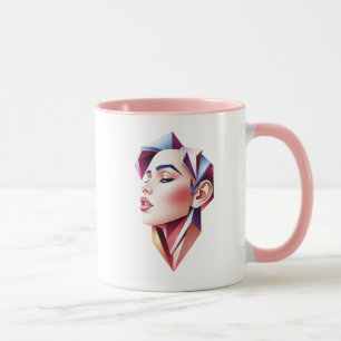 Mug Portrait stylisé d'une jeune femme.