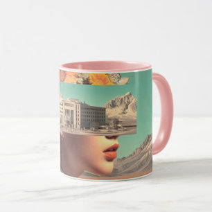 Mug Portrait surréaliste avec paysage architectural