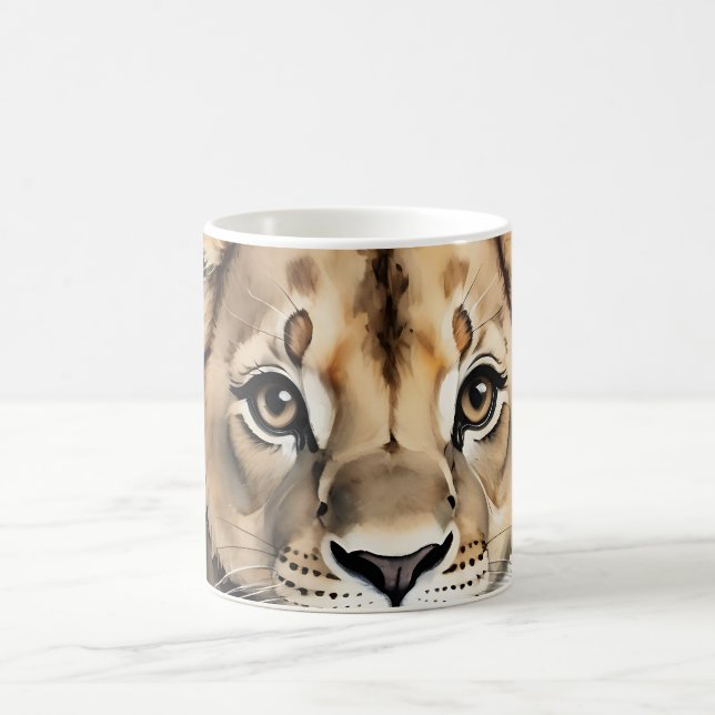 Mug Portrait Visage du Lion mignon dans la Jungle Mini (Centre)