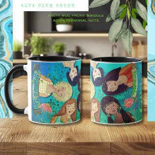 Mug Portraits de femmes de la Journée des femmes bleu