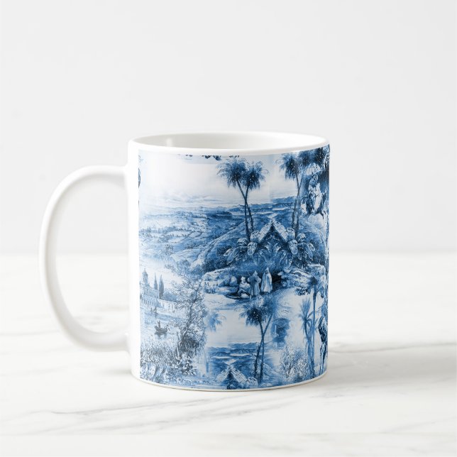 Mug Portugais bleu tuiles romantique scène motif (Gauche)