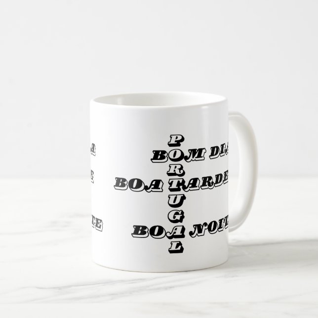 Mug Portugal Bom Dia Boa Tarde Boa Noite Café blanc (Devant droit)