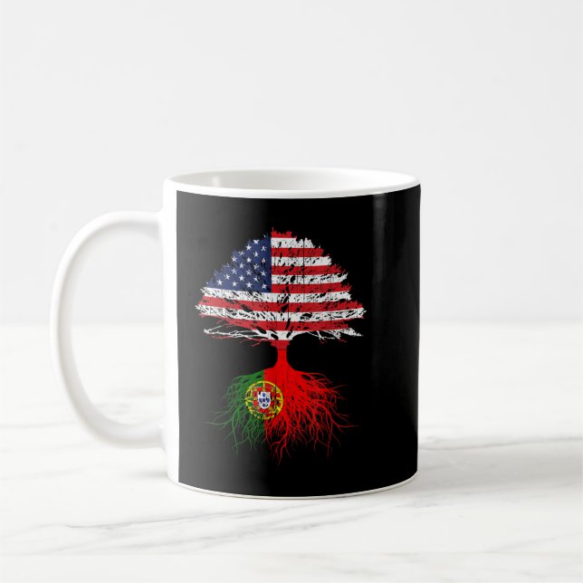 Mug Portugal Roots American Grosse Portugal Drapeau Gi (Gauche)