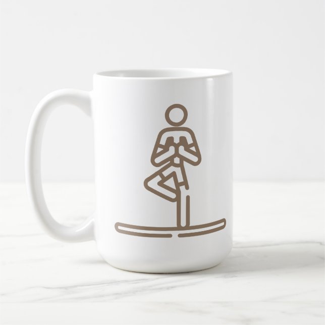 Mug Pose D'Arbre, Calme Et Focalisé, Cool De Yoga, Bla (Gauche)