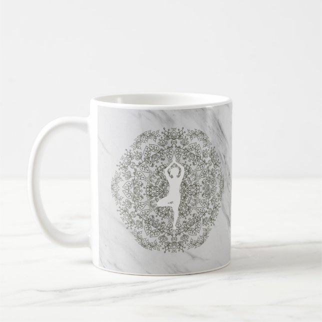 Mug Pose de Namaste Yoga | Motif Mandala (Gauche)