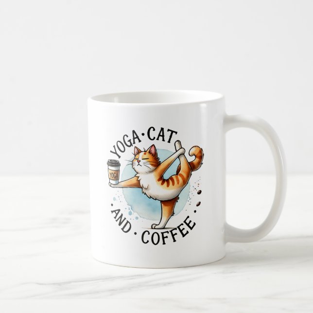 Mug Pose de Yoga de chat - Yoga Chat et Café (Droite)