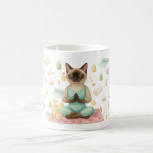 Mug Pose de yoga pour Amoureux de les chats siamois