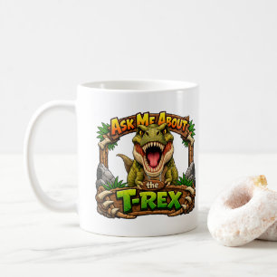 Mug Posez-moi des questions sur le T-Rex – Chocolat Ch