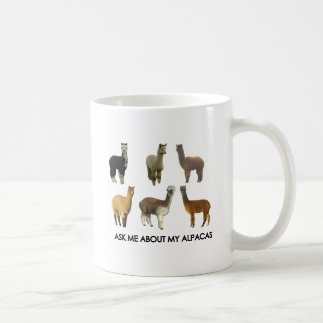 Mug Posez-moi des questions sur mes alpacas (Droite)