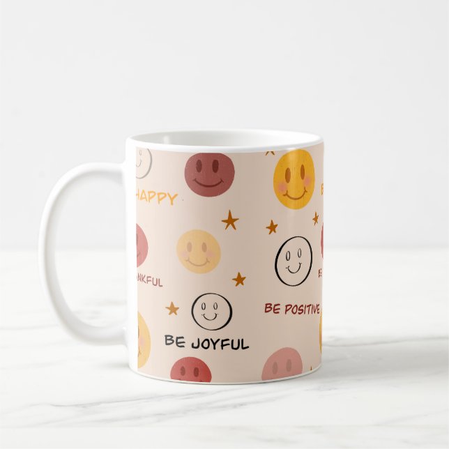 Mug Positif Smiley Face Motif sans couture (Gauche)