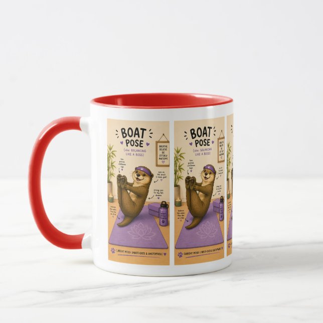 Mug Position du bateau totalement relaxante, lilas fon (Gauche)