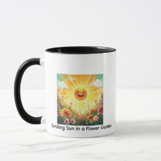Mug Positive Sunshine Art – Bright Happy Sun and Flowe