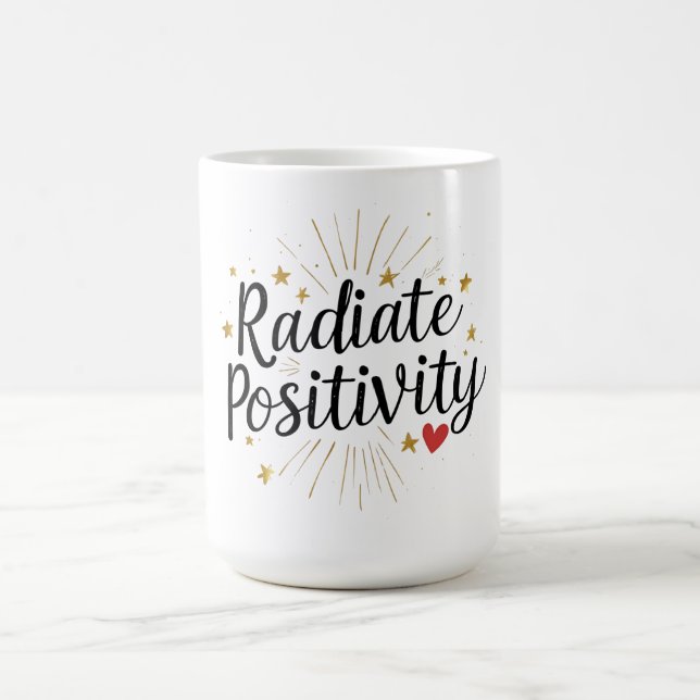 Mug Positivité du rayonnement - Devis étoilé motivatio (Centre)