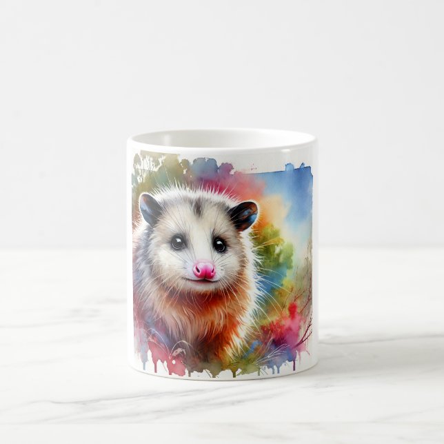 Mug Possum in a Colorful Meadow 070824AREF151 - Waterc (Centre)