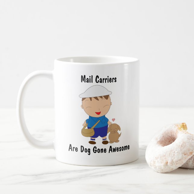Mug Postal Worker Mail Carrier Chien Coeur Personnalis (Avec donut)