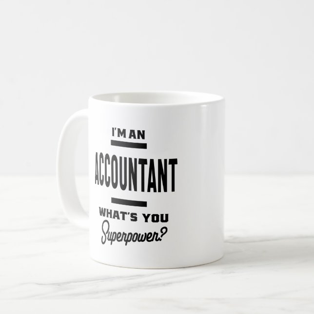 Mug Poste comptable Titre du poste Cadeau (Devant gauche)