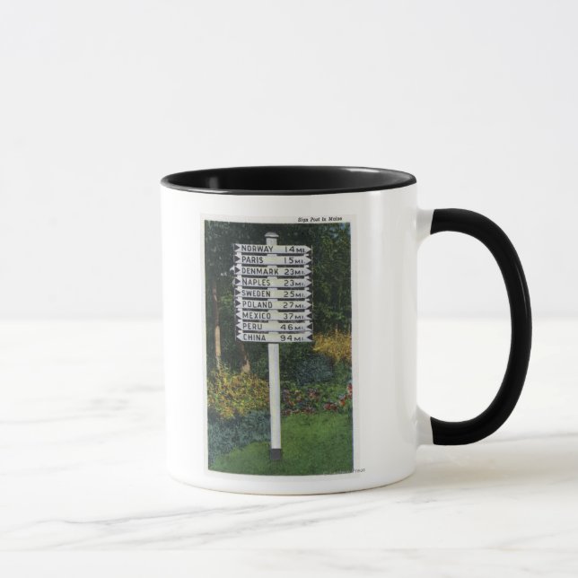 Mug POSTE DU SIGNE DU SITE DE MARQUEUR Mile (Droite)
