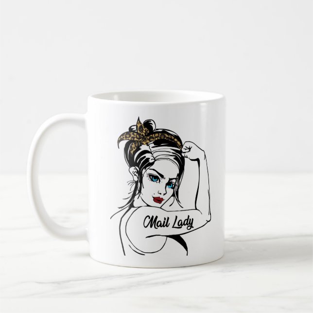 Mug Poste Employé du courrier Lady Leopard Rosie (Gauche)