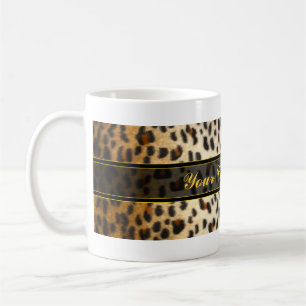 Mug Poster de animal de Faux de léopard de guépard