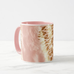Mug Poster de animal de vache rose