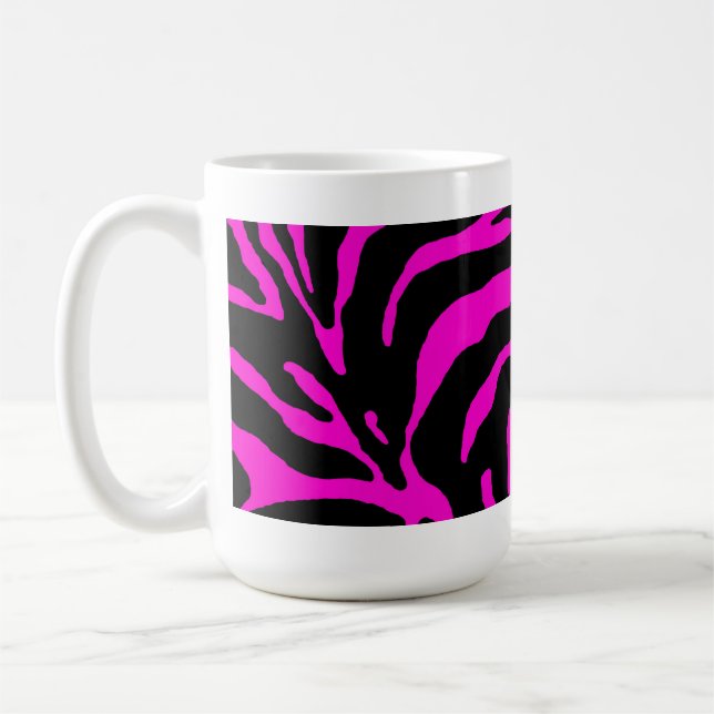 Mug Poster de animal en bande rose Zebra (Gauche)
