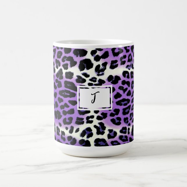 Mug Poster de animal Leopard violet élégant Personnali (Centre)
