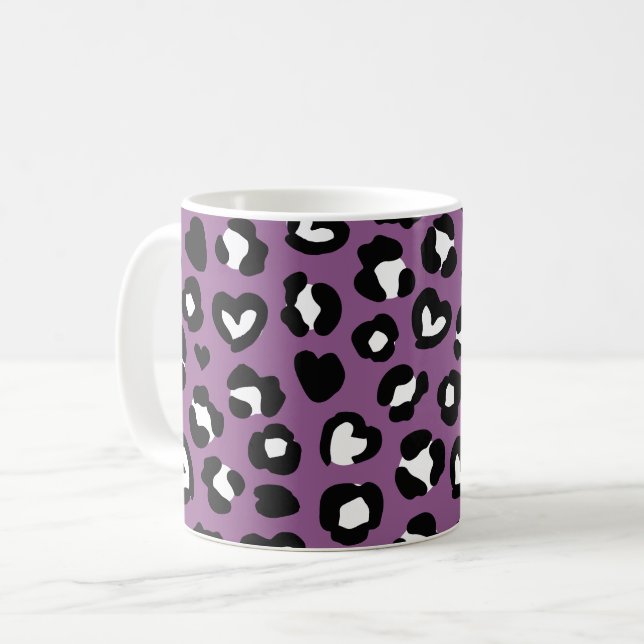 Mug Poster de animal, Léopard Violet, Spots De Cheetah (Devant gauche)