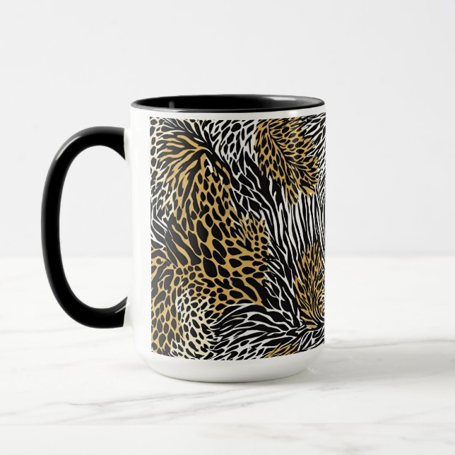 Mug Poster de animal mixte Zebra Leopard Tiger Impress (Gauche)