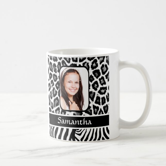 Mug Poster de animal noir et blanc (Droite)