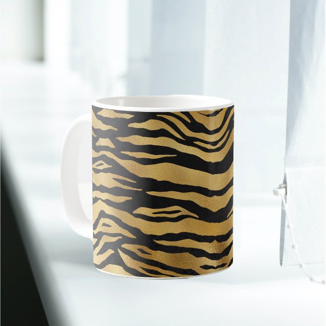 Mug Poster de animal noir Tiger Gold (Créateur téléchargé)