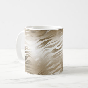 Mug Poster de animal Ombre Zebra or et blanc